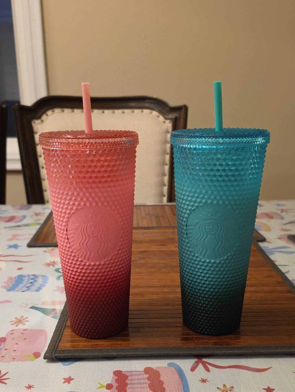 Starbucks Studded Cold Cups - Pink Ombre & Green Ombre